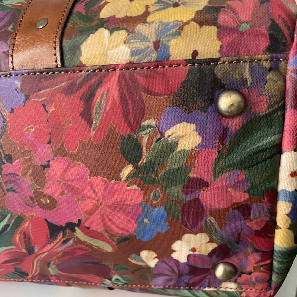 Patricia Nash Milano Patina Summer Florals Duffle Weekender Bag W/ Unused Strap - Picture 4 of 14
